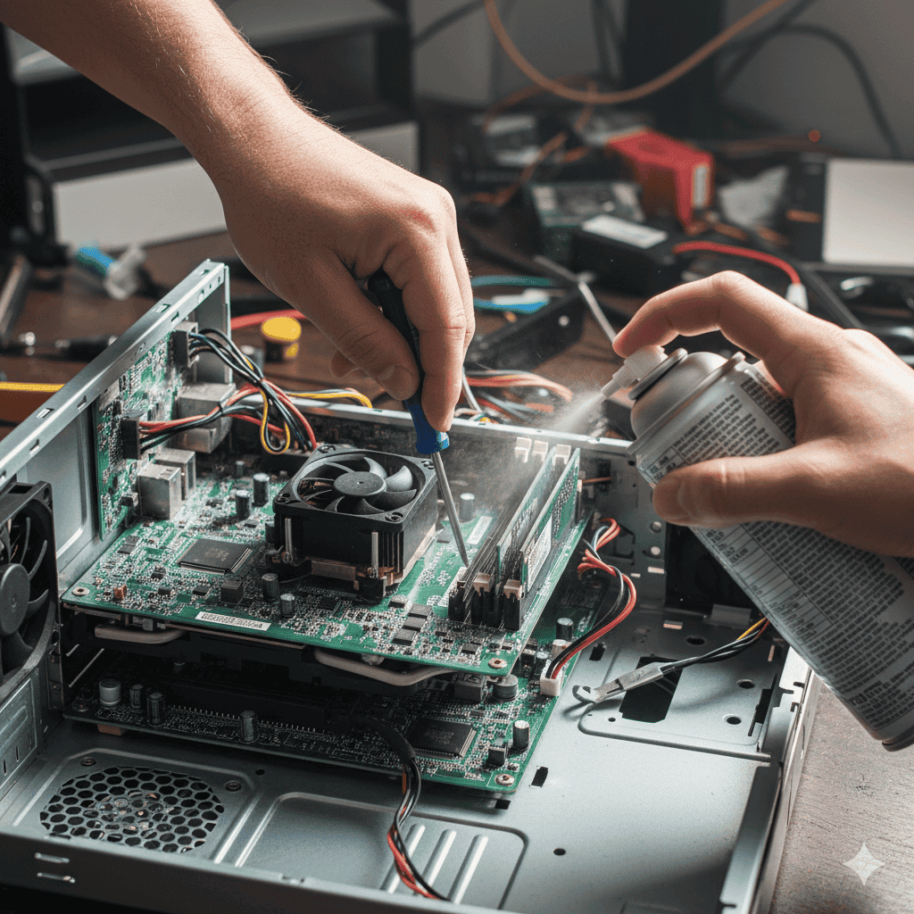 A clean, professionally repaired computer.