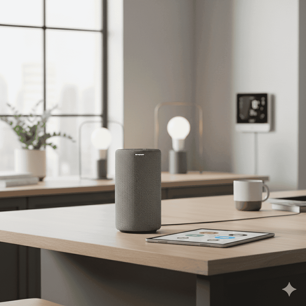 A smart home hub being set up.