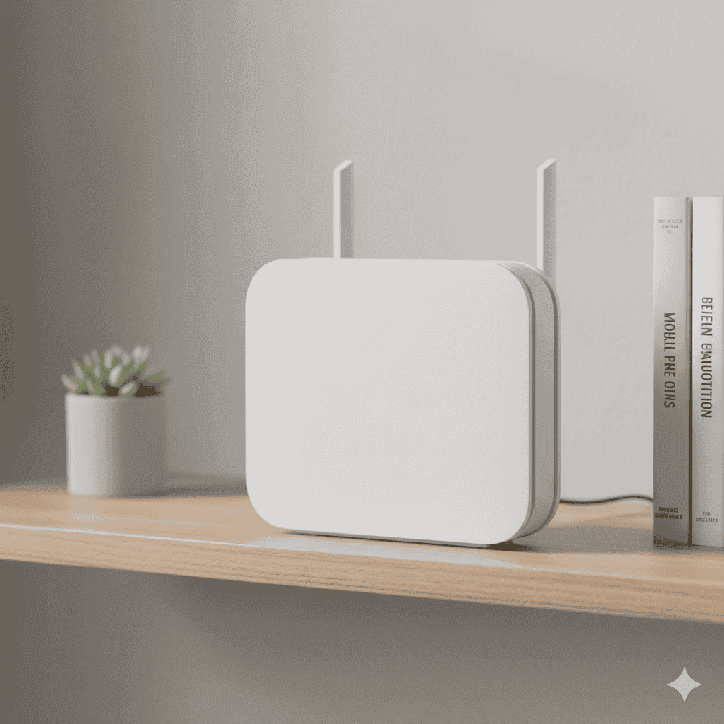 A modern Wi-Fi router.